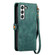 Samsung Galaxy S23 5G Geometric Zipper Wallet Side Buckle Leather Phone Case - Green