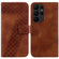 Samsung Galaxy S23 Ultra 5G 7-shaped Embossed Leather Phone Case - Brown