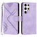 Samsung Galaxy S23 Ultra 5G Line Pattern Skin Feel Leather Phone Case - Light Purple