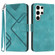 Samsung Galaxy S23 Ultra 5G Line Pattern Skin Feel Leather Phone Case - Light Blue