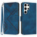 Samsung Galaxy S23 Ultra 5G Line Pattern Skin Feel Leather Phone Case - Royal Blue