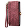 Samsung Galaxy S23 Ultra 5G Geometric Zipper Wallet Side Buckle Leather Phone Case - Red