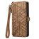 Samsung Galaxy S23 Ultra 5G Geometric Zipper Wallet Side Buckle Leather Phone Case - Brown