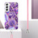 Samsung Galaxy S23+ 5G Electroplating IMD Splicing Dual-side Marble TPU Phone Case with Lanyard - Dark Purple