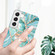 Samsung Galaxy S23+ 5G Splicing Marble Flower IMD TPU Phone Case Ring Holder - Pink White