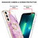 Samsung Galaxy S23+ 5G Electroplating Marble IMD TPU Phone Case with Ring Holder - Purple 001