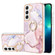 Samsung Galaxy S23+ 5G Electroplating Marble IMD TPU Phone Case with Ring Holder - Rose Gold 005