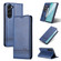 Samsung Galaxy S23+ 5G AZNS Magnetic Calf Texture Flip Leather Phone Case - Dark Blue