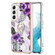Samsung Galaxy S23+ 5G Electroplating IMD TPU Phone Case with Ring - Purple Flower