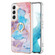Samsung Galaxy S23+ 5G Electroplating IMD TPU Phone Case with Ring - Blue Marble