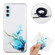 Samsung Galaxy S23+ 5G Hollow Marble Pattern TPU Shockproof Phone Case with Neck Strap Rope - Blue