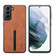 Samsung Galaxy S23+ 5G Denior DV Elastic Card PU Back Cover Phone Case - Brown