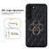 Samsung Galaxy S23+ 5G Rhombic PU Leather Phone Case with Ring Holder - Black Samsung Galaxy S23+ 5G Rhombic PU Leather Phone Case with Ring Holder - Black