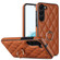Samsung Galaxy S23+ 5G Rhombic PU Leather Phone Case with Ring Holder - Brown
