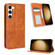 Samsung Galaxy S23+ 5G Magnetic Buckle Retro Texture Leather Phone Case - Brown