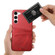 Samsung Galaxy S23+ 5G Suteni Calf Texture Back Cover Phone Case with Card Slots - Red