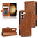 Samsung Galaxy S23+ 5G Symmetrical Triangle Leather Phone Case - Brown