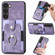 Samsung Galaxy S23+ 5G Retro Skin-feel Ring Card Wallet Phone Case - Purple
