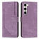 Samsung Galaxy S23+ 5G Skin Feel Stripe Pattern Leather Phone Case with Lanyard - Purple