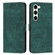 Samsung Galaxy S23+ 5G Skin Feel Stripe Pattern Leather Phone Case with Lanyard - Green