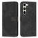 Samsung Galaxy S23+ 5G Skin Feel Stripe Pattern Leather Phone Case with Lanyard - Black