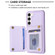 Samsung Galaxy S23+ 5G BF25 Square Plaid Card Bag Holder Phone Case - Purple