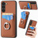 Samsung Galaxy S23+ 5G Carbon Fiber Card Wallet Ring Holder Phone Case - Brown