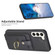 Samsung Galaxy S23+ 5G BF27 Metal Ring Card Bag Holder Phone Case - Black