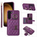 Samsung Galaxy S23+ 5G Horizontal Card Bag Ring Holder Phone Case with Dual Lanyard - Dark Purple