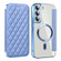 Samsung Galaxy S23+ 5G Shield Magsafe RFID Anti-theft Rhombus Leather Phone Case - Blue