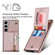 Samsung Galaxy S23+ 5G Cross-body Zipper Square TPU+PU Back Cover Case - Rose Gold