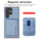 Samsung Galaxy S22+ 5G Carbon Fiber Leather Card Magsafe Magnetic Phone Case - Blue