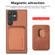 Samsung Galaxy S22+ 5G Carbon Fiber Leather Card Magsafe Magnetic Phone Case - Brown