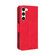 Samsung Galaxy S23+ 5G Skin Feel Calf Texture Card Slots Leather Phone Case - Red