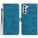 Samsung Galaxy S23+ 5G Flower Embossing Pattern Leather Phone Case - Blue