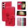 Samsung Galaxy S23+ 5G Rose Embossed Flip PU Leather Phone Case - Red