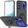 Samsung Galaxy S23+ 5G Sliding Camshield Armor Phone Case with Ring Holder - Blue Black