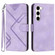 Samsung Galaxy S23+ 5G Line Pattern Skin Feel Leather Phone Case - Light Purple