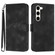 Samsung Galaxy S23+ 5G Line Pattern Skin Feel Leather Phone Case - Black