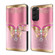 Samsung Galaxy S23+ Crystal 3D Shockproof Protective Leather Phone Case - Pink Bottom Butterfly