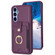 Samsung Galaxy A14 4G / 5G BF27 Metal Ring Card Bag Holder Phone Case - Dark Purple
