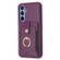 Samsung Galaxy A14 4G / 5G BF27 Metal Ring Card Bag Holder Phone Case - Dark Purple