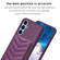 Samsung Galaxy A14 4G / 5G BF26 Wave Pattern Card Bag Holder Phone Case - Dark Purple