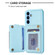Samsung Galaxy A14 4G / 5G BF27 Metal Ring Card Bag Holder Phone Case - Blue