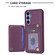Samsung Galaxy A14 4G / 5G Grid Card Slot Holder Phone Case - Dark Purple