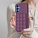 Samsung Galaxy A14 4G / 5G Grid Card Slot Holder Phone Case - Dark Purple