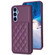 Samsung Galaxy A14 4G / 5G BF25 Square Plaid Card Bag Holder Phone Case - Dark Purple Samsung Galaxy A14 4G / 5G BF25 Square Plaid Card Bag Holder Phone Case - Dark Purple