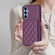 Samsung Galaxy A14 4G / 5G BF25 Square Plaid Card Bag Holder Phone Case - Dark Purple Samsung Galaxy A14 4G / 5G BF25 Square Plaid Card Bag Holder Phone Case - Dark Purple