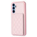 Samsung Galaxy A14 4G / 5G BF25 Square Plaid Card Bag Holder Phone Case - Pink