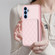 Samsung Galaxy A14 4G / 5G BF25 Square Plaid Card Bag Holder Phone Case - Pink